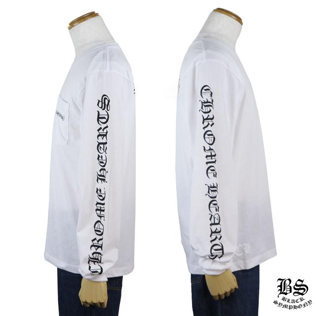クロムハーツ ロングTシャツ スクロールラベル ホワイト