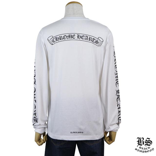 クロムハーツ ロングTシャツ スクロールラベル ホワイト