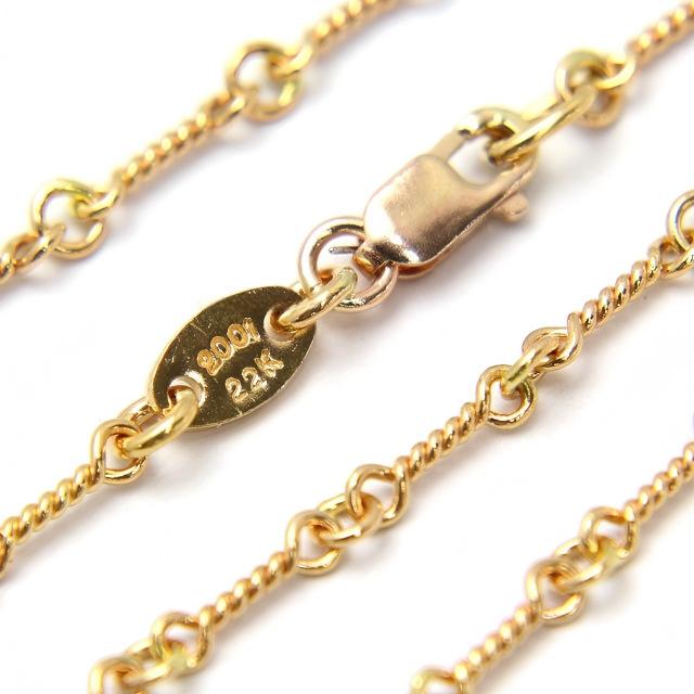 CHROME HEARTS クロムハーツ ツイストチェーン ゴールド 22K 20インチ