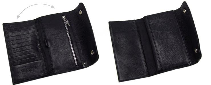 CHROME HEARTS クロムハーツ ウェーブ ウォレット クロス ボタン