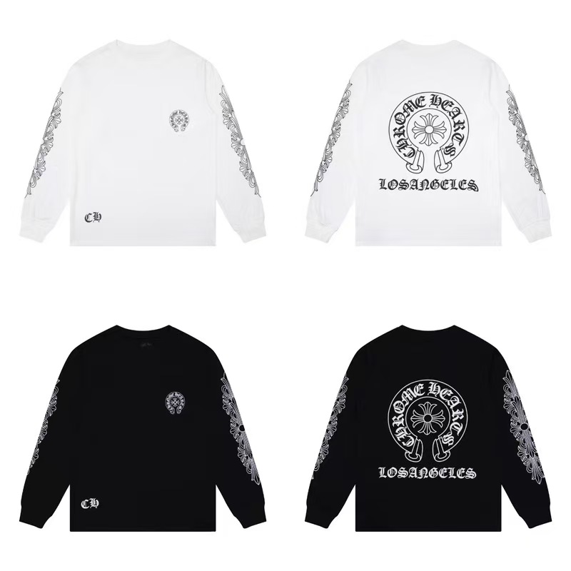 CHROME HEARTS】マルチカラー クロス ロングスリーブ ホワイト