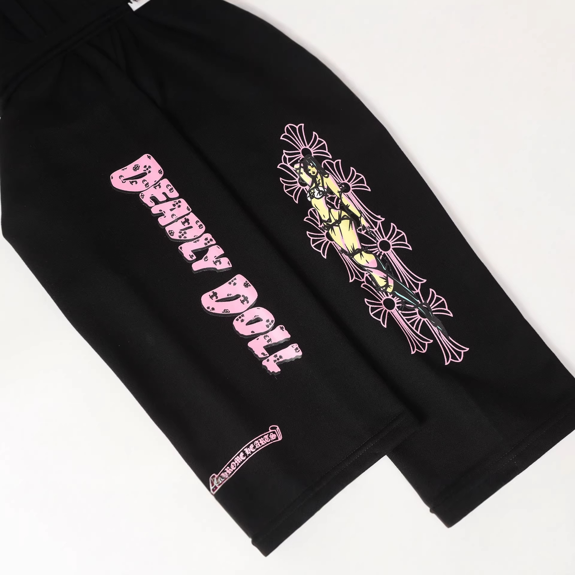 クロムハーツ Black & Pink Deadly Doll スウェットパンツ