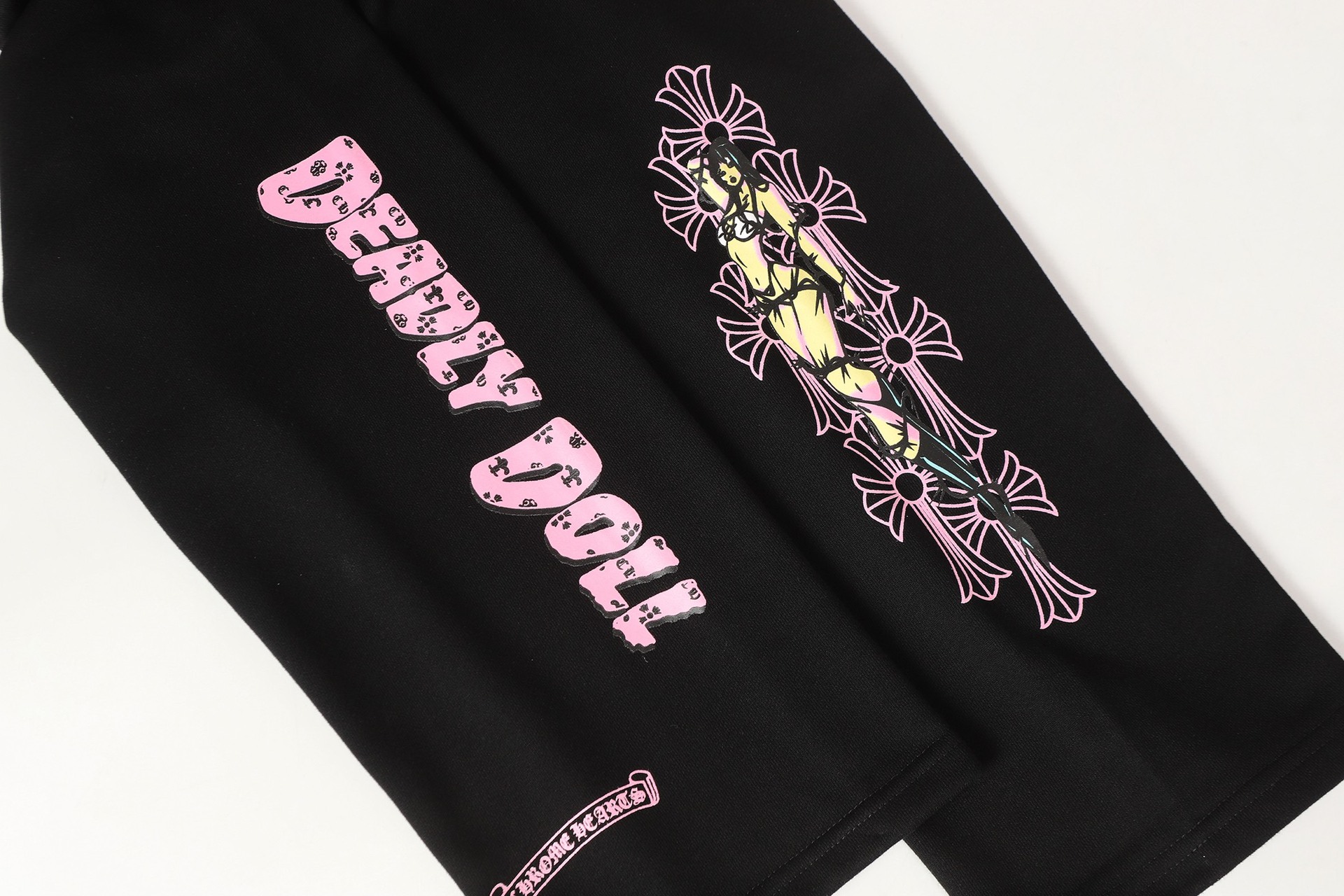 クロムハーツ Black & Pink Deadly Doll スウェットパンツ