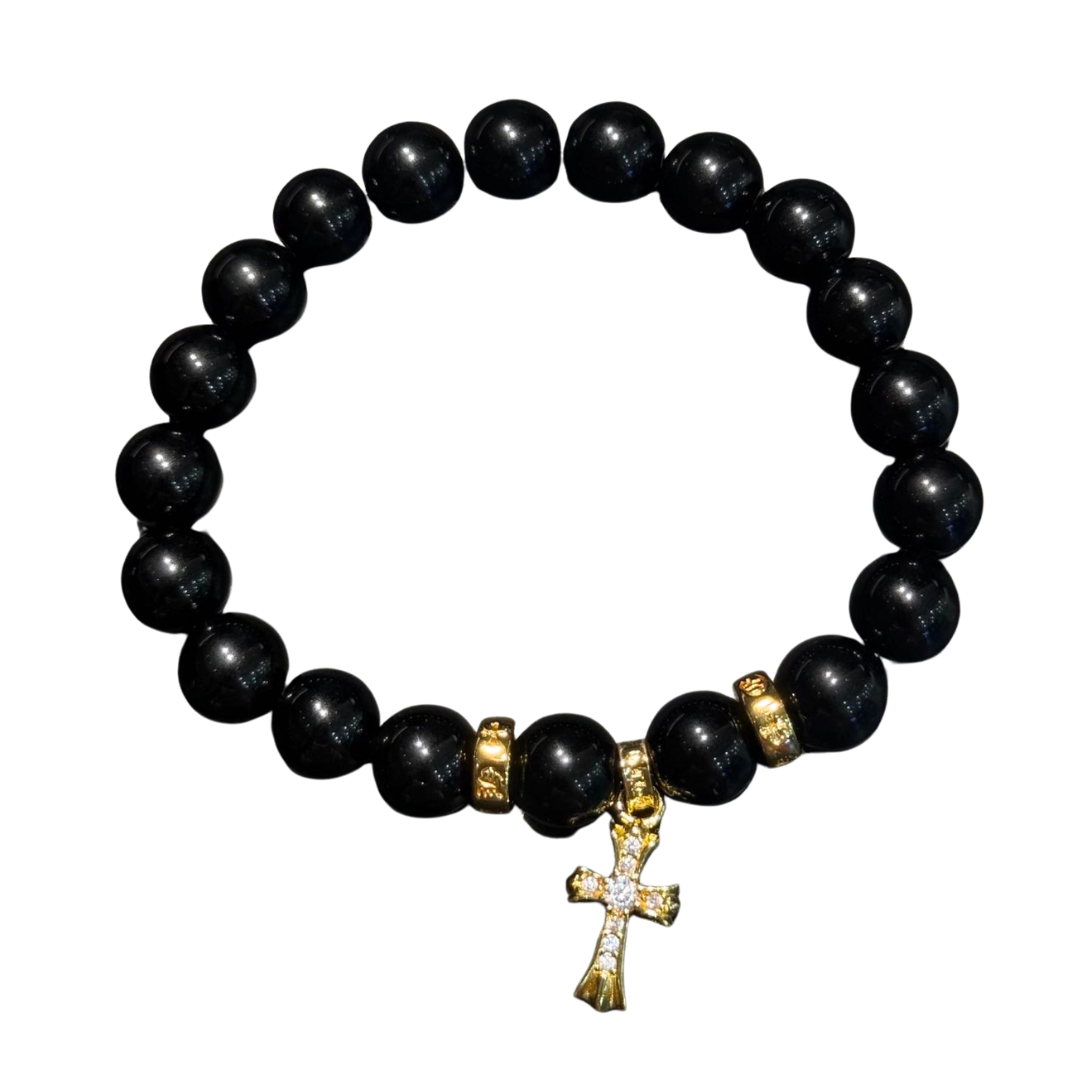 CHROME HEARTS クロムハーツ クロス ビーズブレスレット シルバー メンズ レディース ギフト アクセサリー