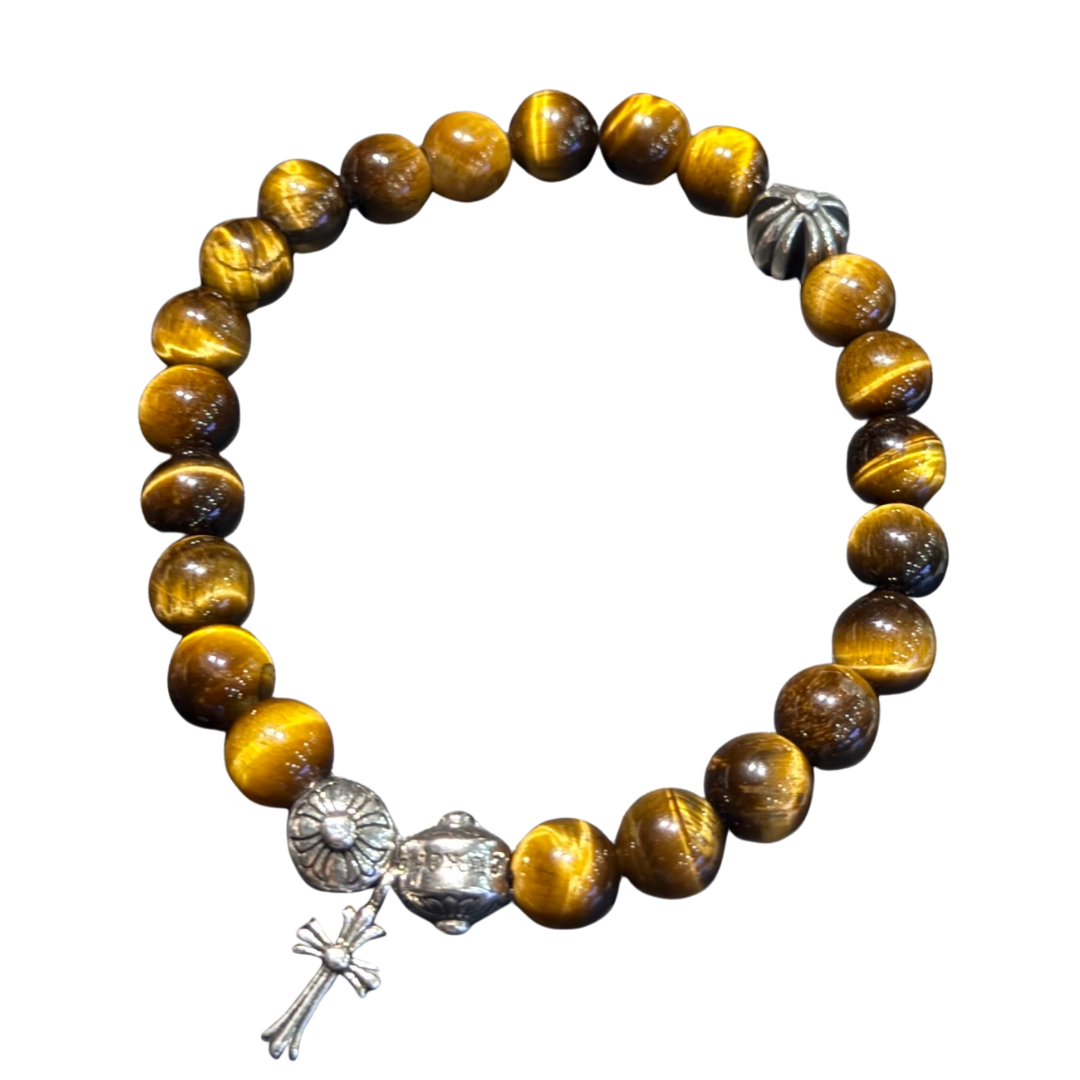 CHROME HEARTS クロムハーツ クロス ビーズブレスレット シルバー メンズ レディース ギフト アクセサリー