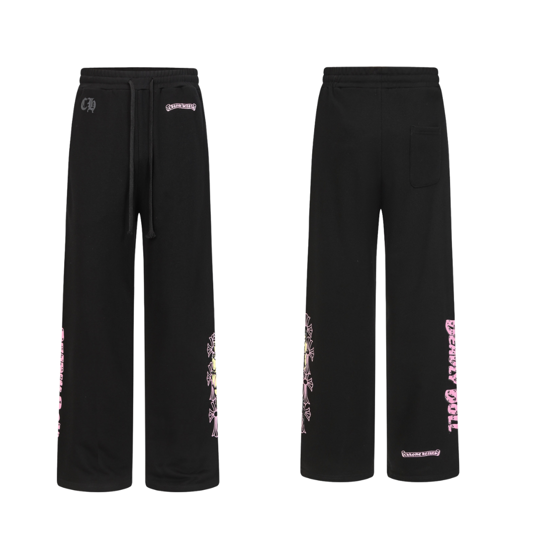 クロムハーツ Black & Pink Deadly Doll スウェットパンツ