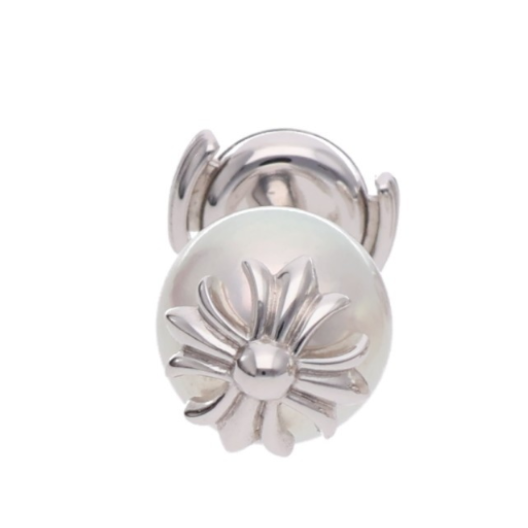 Chrome Hearts パール/ホワイトゴールドピアス