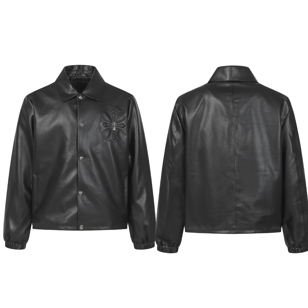 【Chrome Hearts】クロムハーツ クロスレザーパッチシャツジャケット