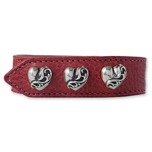 【CHROME HEARTS　クロムハーツ　Bracelet　ブレスレット】3ボタン2スナップレザーブレスレット