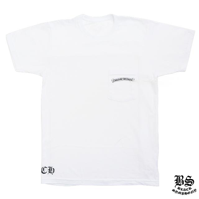 クロムハーツ メンズハーフスリーブポケットTシャツ スクロールラベル／フレアニー ホワイト
