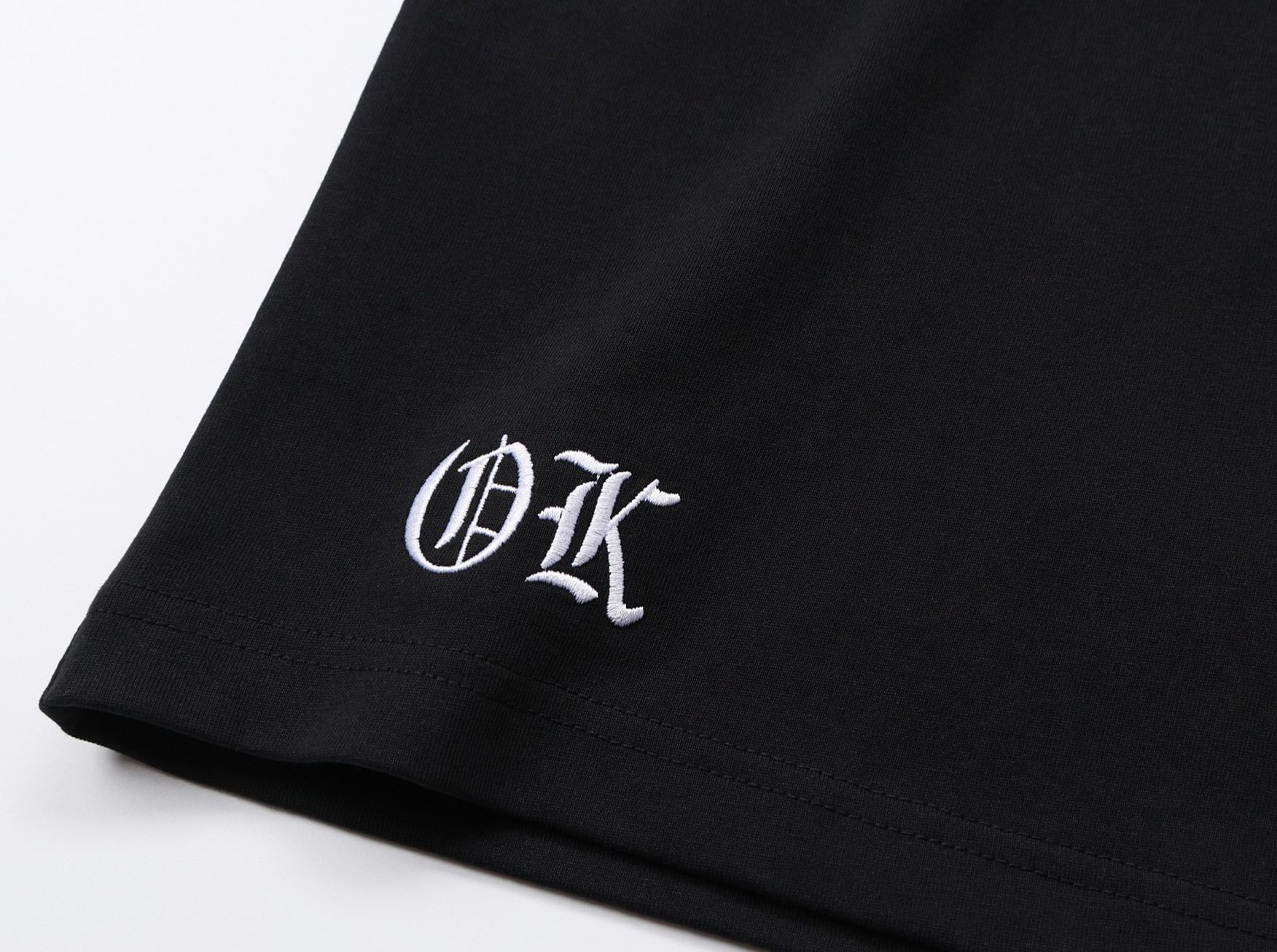 夏の新作 厚手メンズ半袖Tシャツ クロスとレタリング刺繍 ルーズフィット ベーシックデザイン クルーネック 梵字クロムハーツ