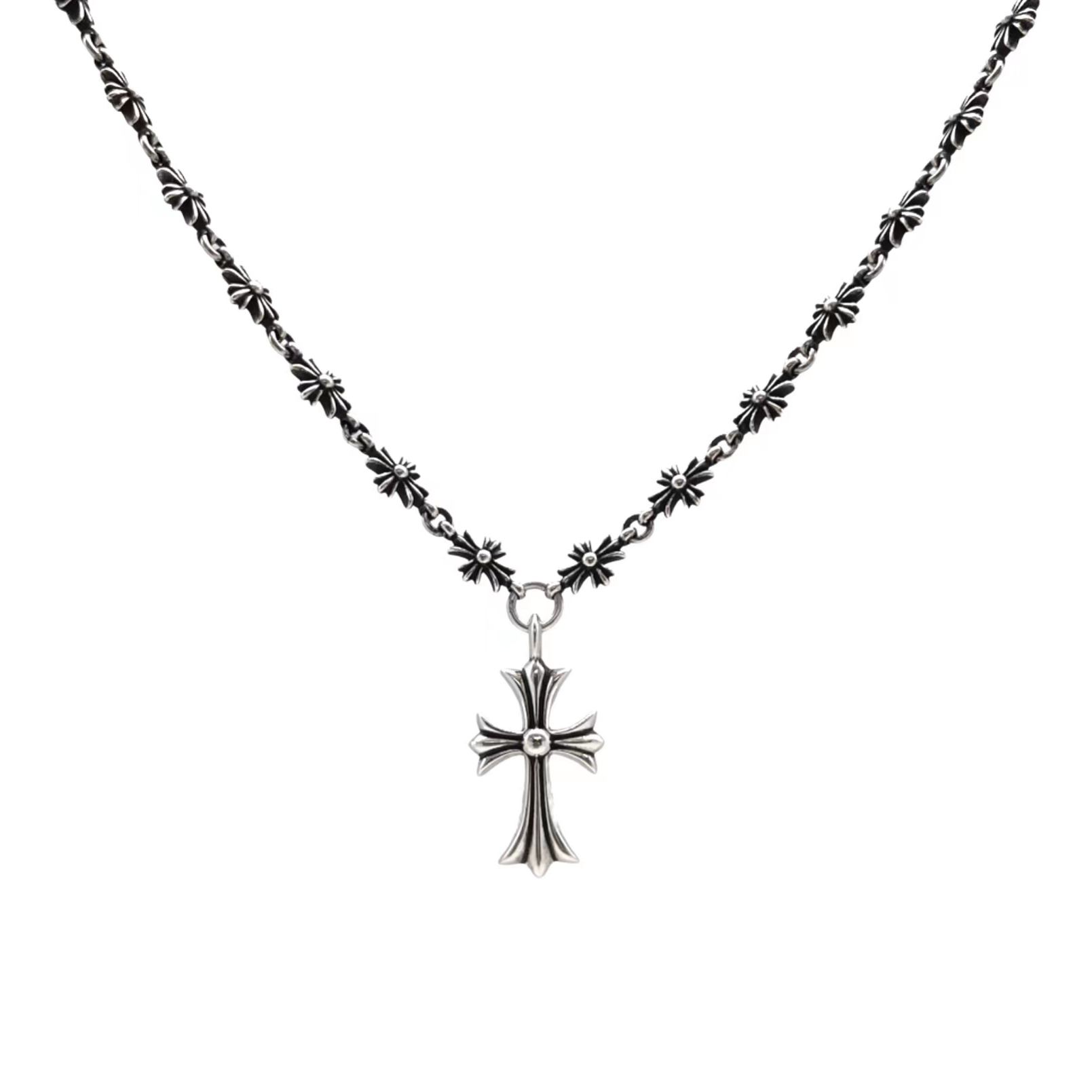 Chrome Hearts クロムハーツ クロス一体型ネックレス ゴシック調 クロスパーツ連結