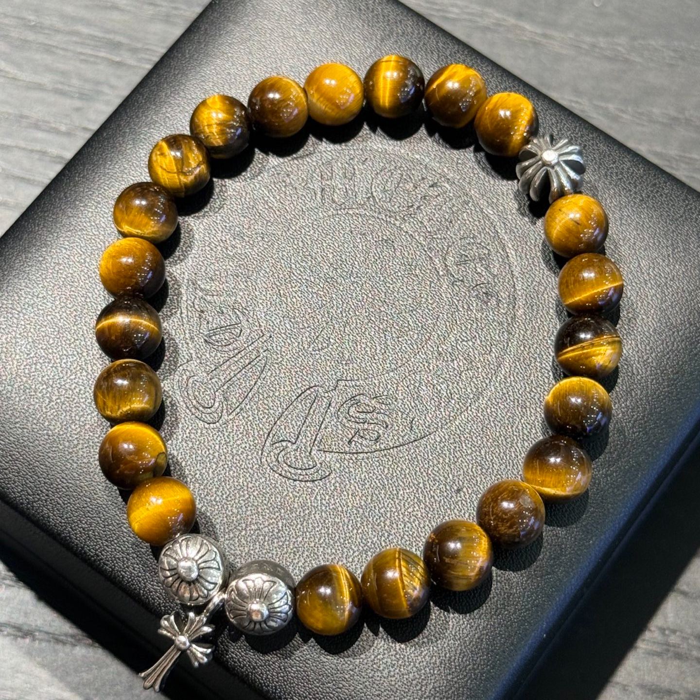 CHROME HEARTS クロムハーツ クロス ビーズブレスレット シルバー メンズ レディース ギフト アクセサリー