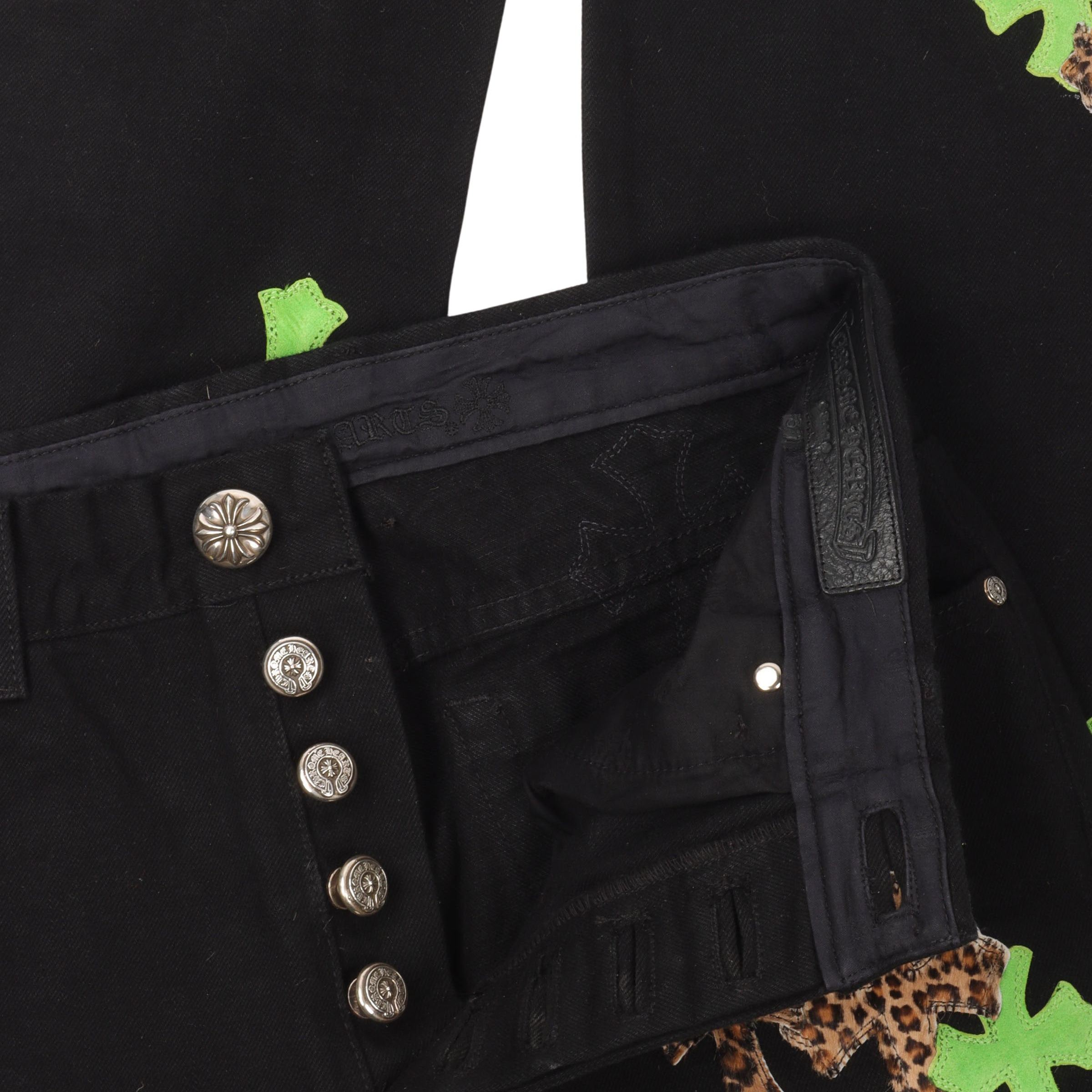 Chrome Hearts（クロムハーツ）レオパード クロス パッチ ジーンズ