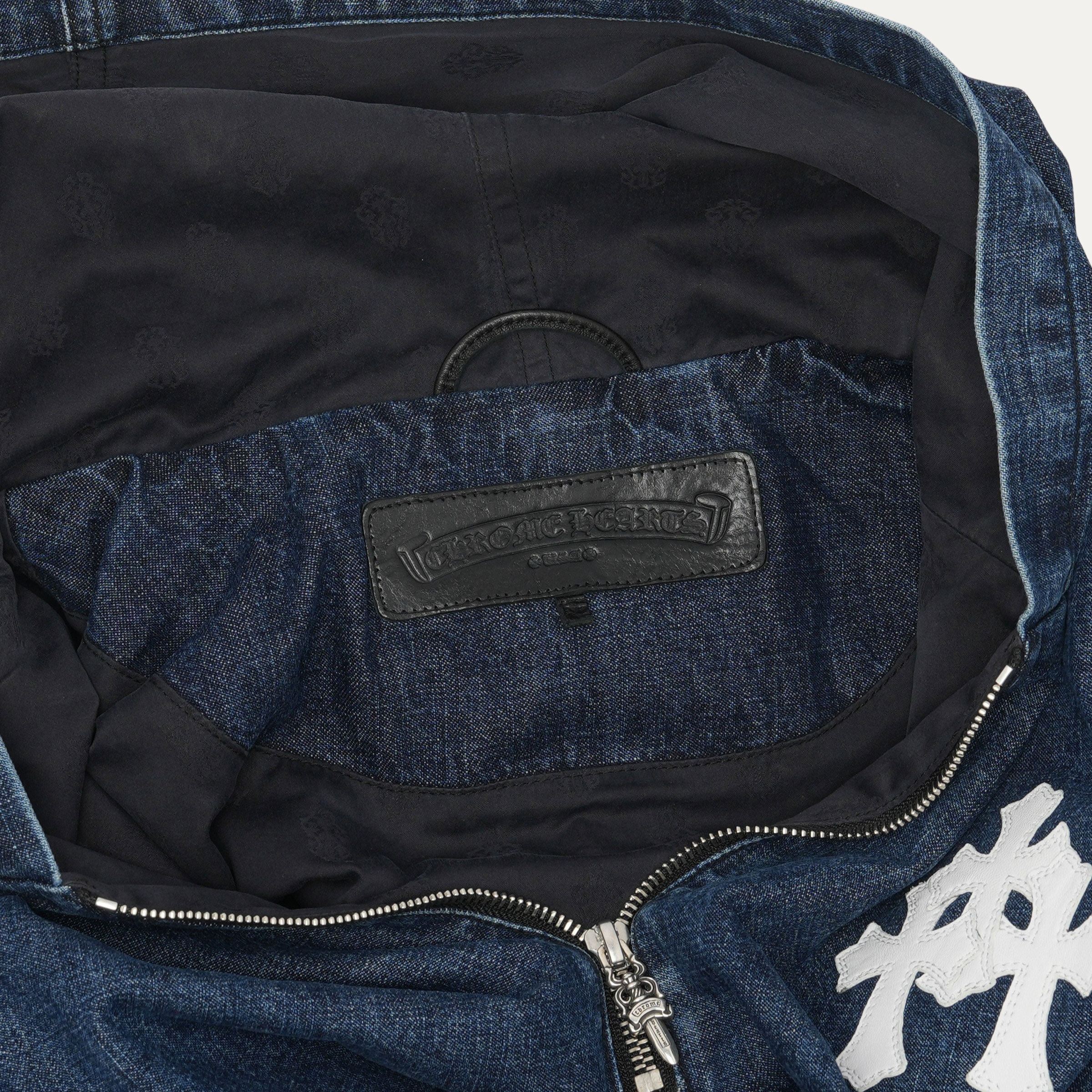 Chrome Hearts クロムハーツ レザー セメタリー トリプルクロス デニム ハーフジップ ジャケット