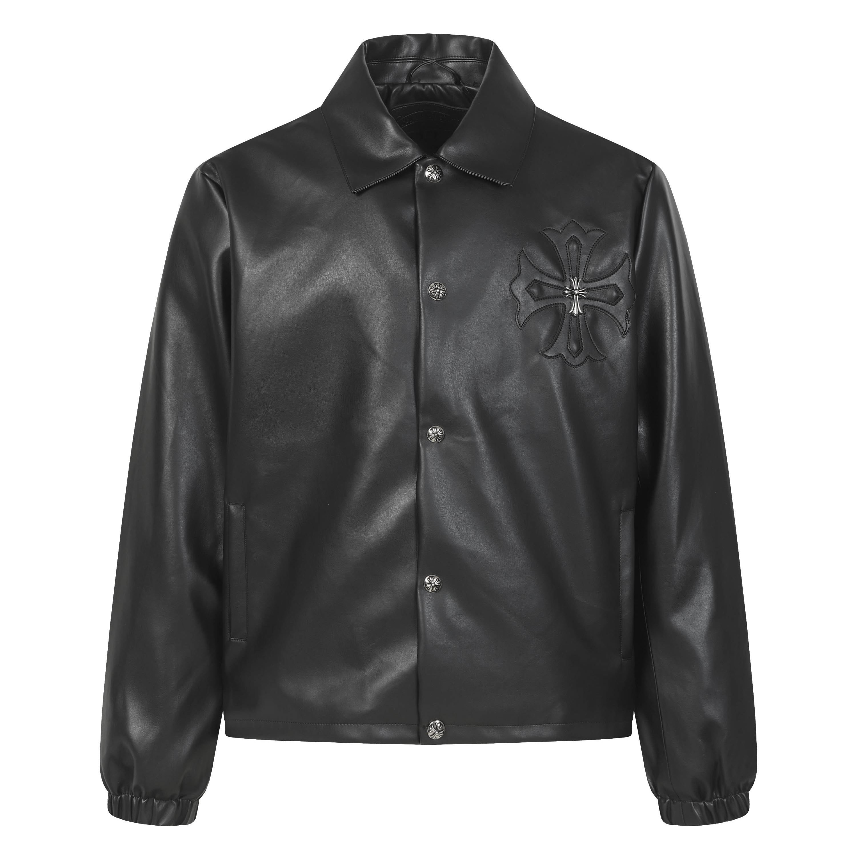 【Chrome Hearts】クロムハーツ クロスレザーパッチシャツジャケット