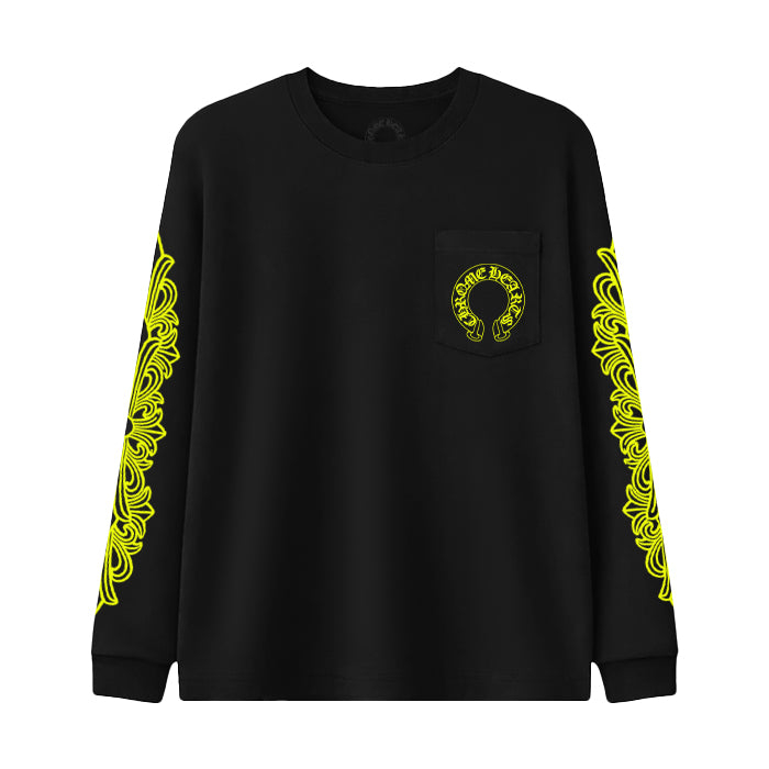 CHROME HEARTS / クロムハーツ ネオン イエロー シューホース ロングスリーブ Tシャツ