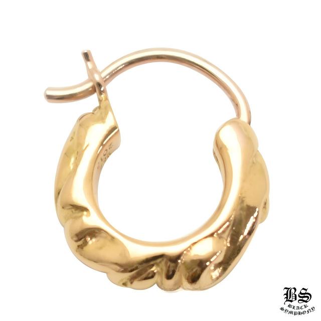 クロムハーツ タイニースクロールフープピアス 22K