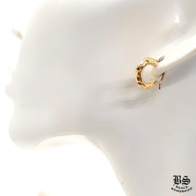 クロムハーツ タイニースクロールフープピアス 22K