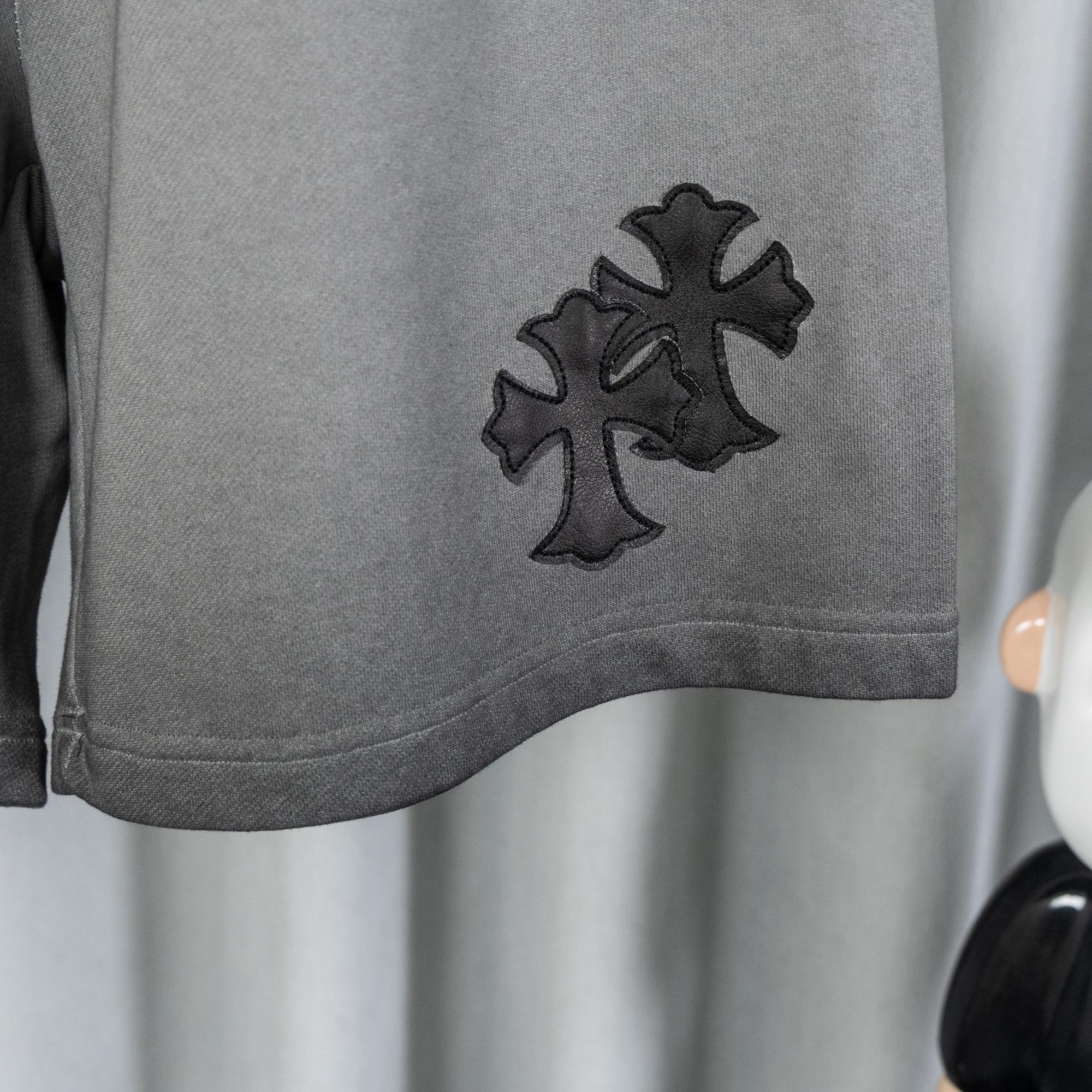 Chrome Hearts CH クロムハーツ 重工ウォッシュ・レザーパッチ・クロス刺繍 ショートパンツ