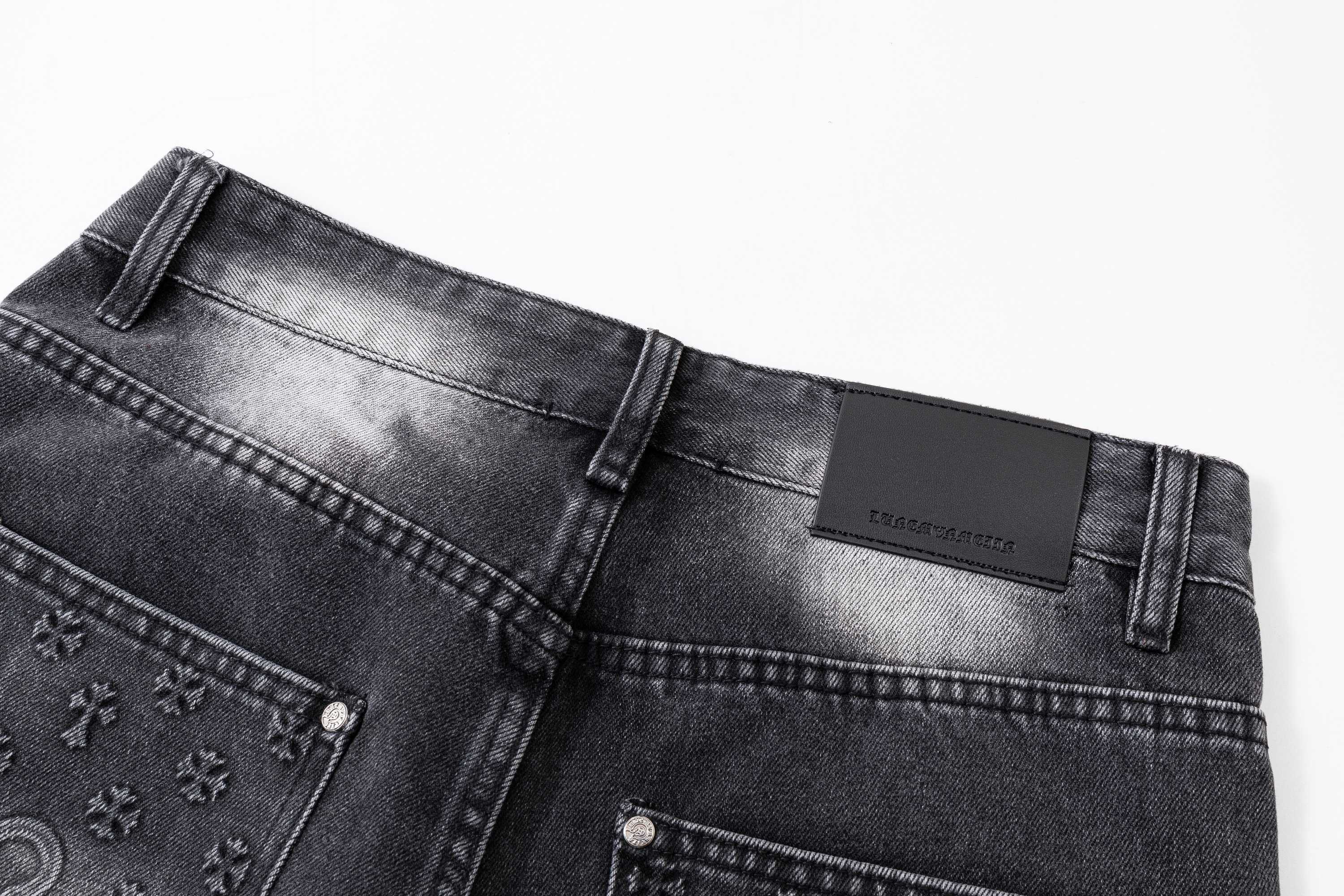 [Copy]Chrome Hearts CH クロムハーツ 重工ウォッシュ・レザーパッチ・クロス刺繍 ショートパンツ