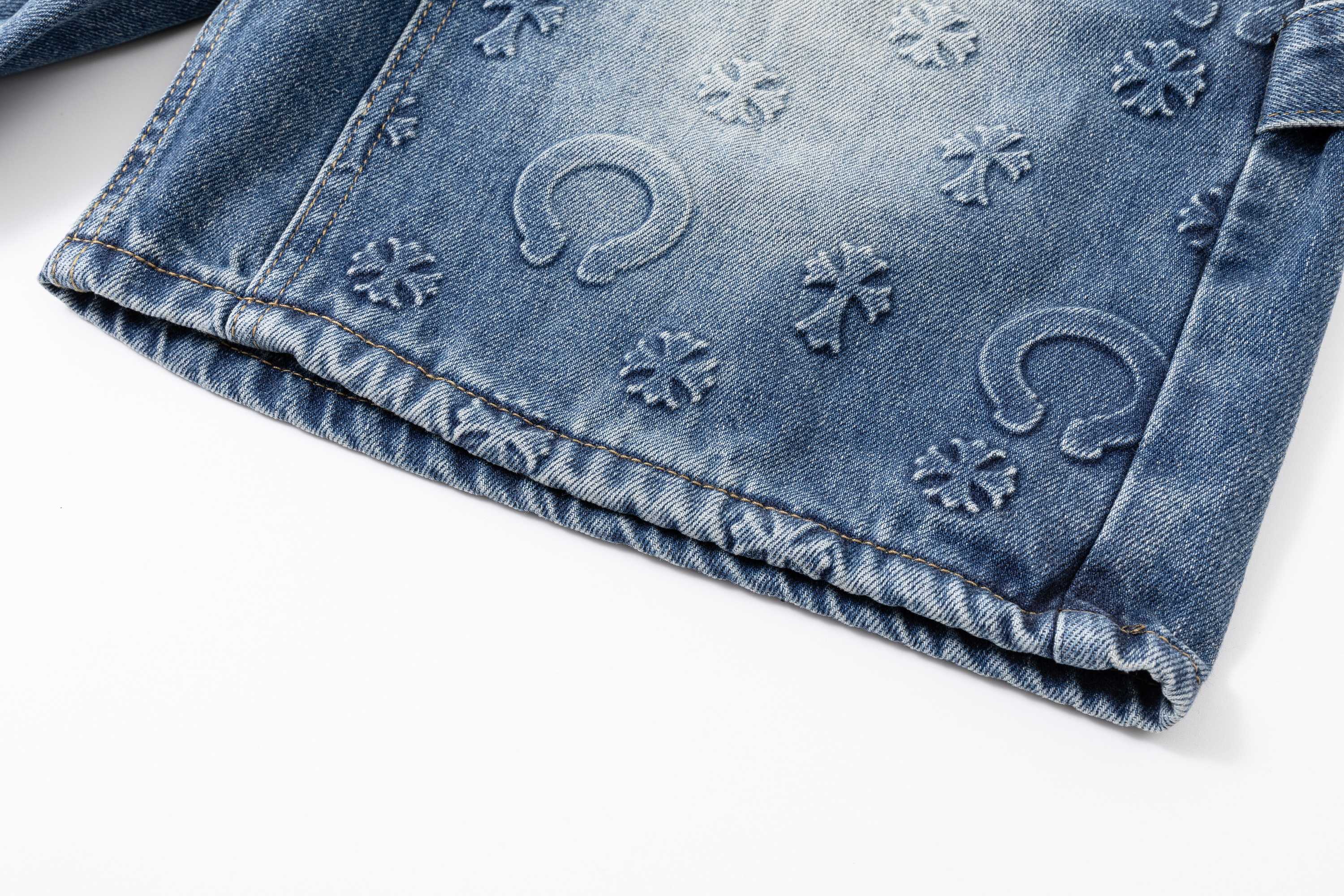 [Copy]Chrome Hearts CH クロムハーツ 重工ウォッシュ・レザーパッチ・クロス刺繍 ショートパンツ