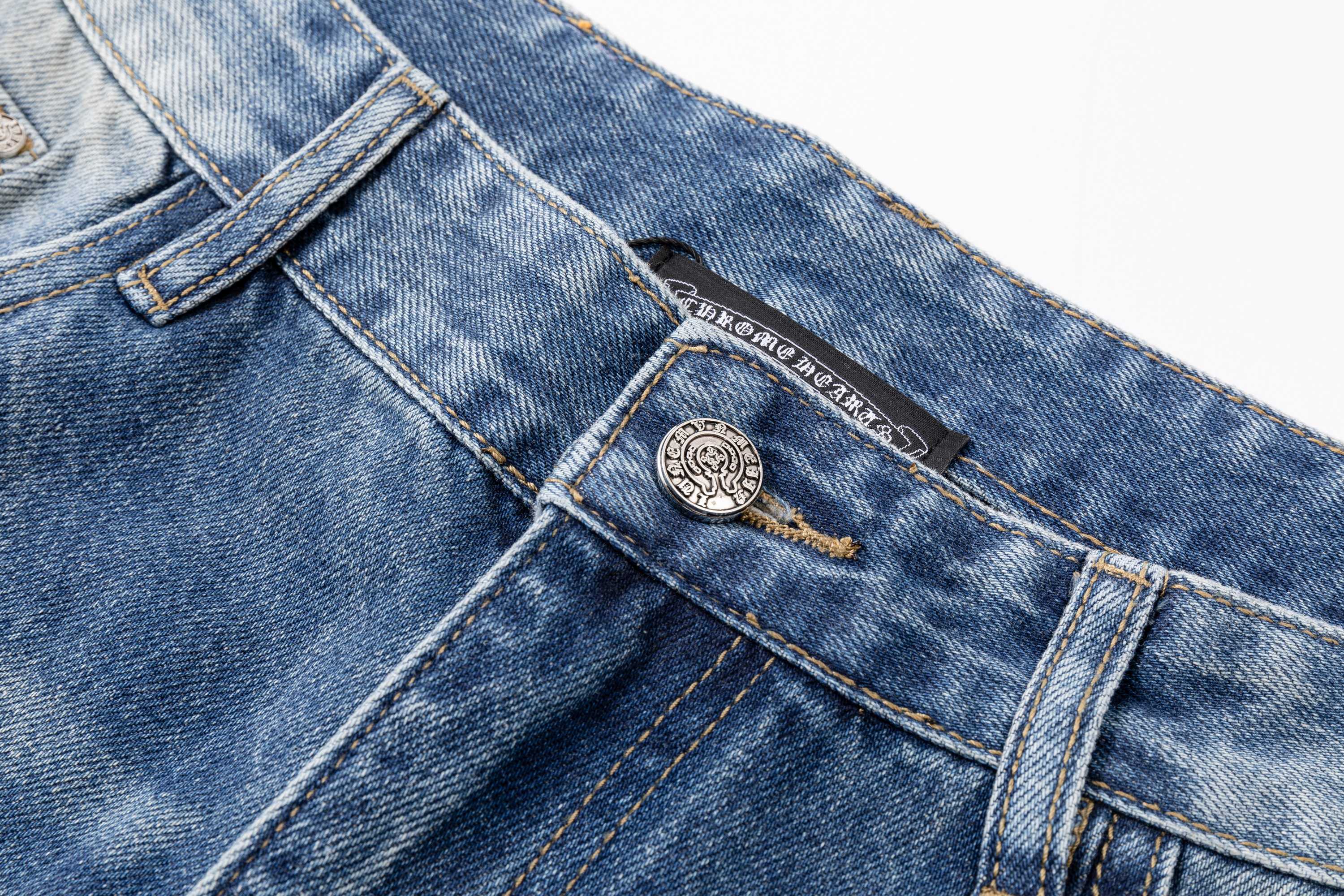 [Copy]Chrome Hearts CH クロムハーツ 重工ウォッシュ・レザーパッチ・クロス刺繍 ショートパンツ