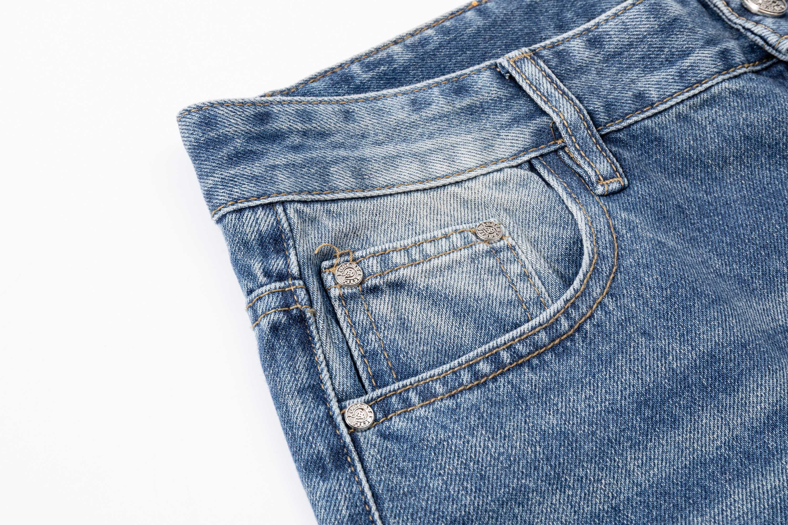 [Copy]Chrome Hearts CH クロムハーツ 重工ウォッシュ・レザーパッチ・クロス刺繍 ショートパンツ