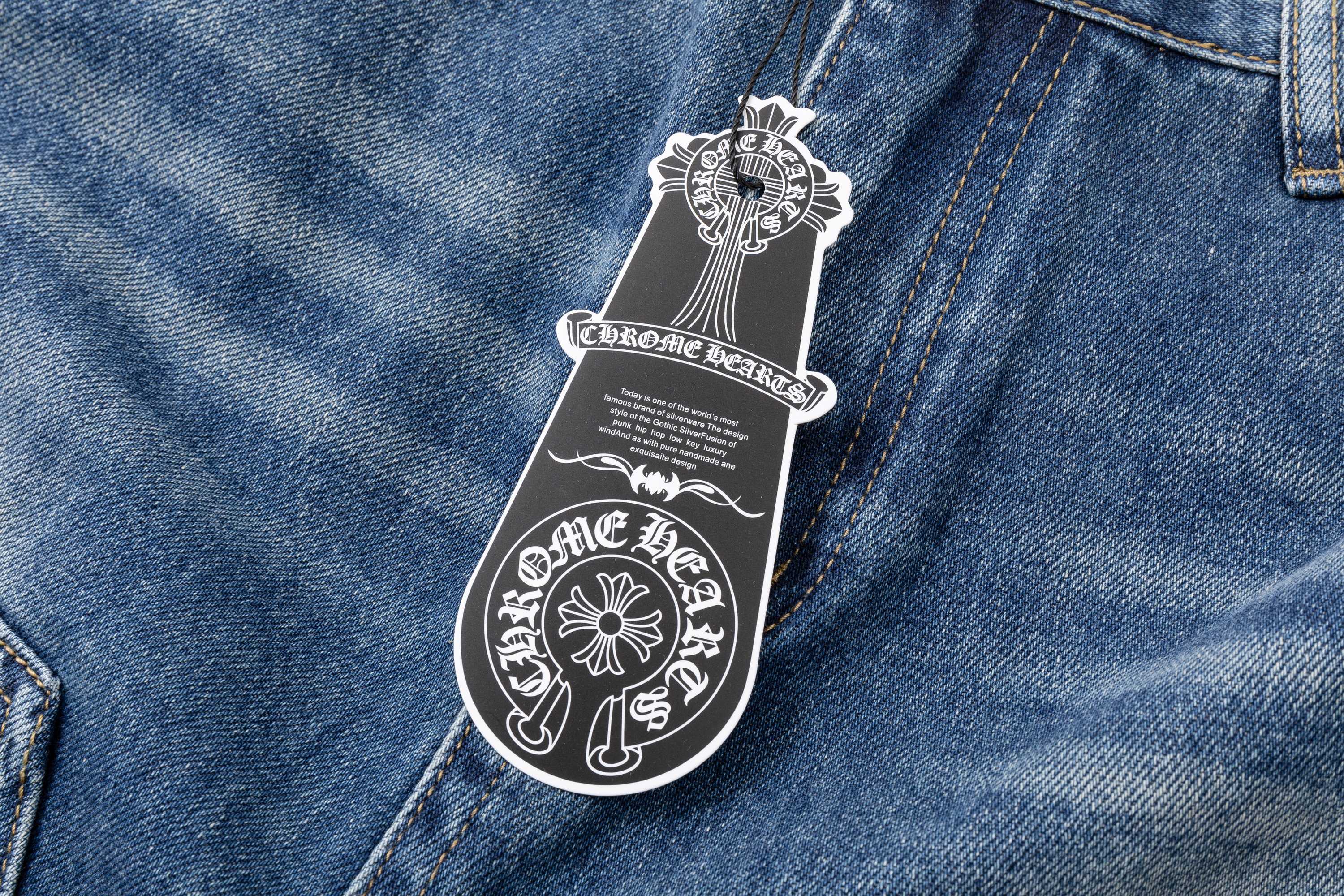 [Copy]Chrome Hearts CH クロムハーツ 重工ウォッシュ・レザーパッチ・クロス刺繍 ショートパンツ