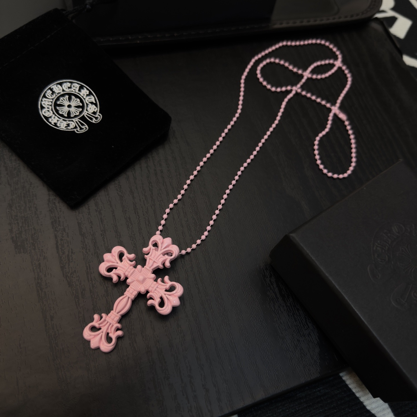 hrome Hearts クロムハーツ フレイムクロス レジンネックレス カラフル