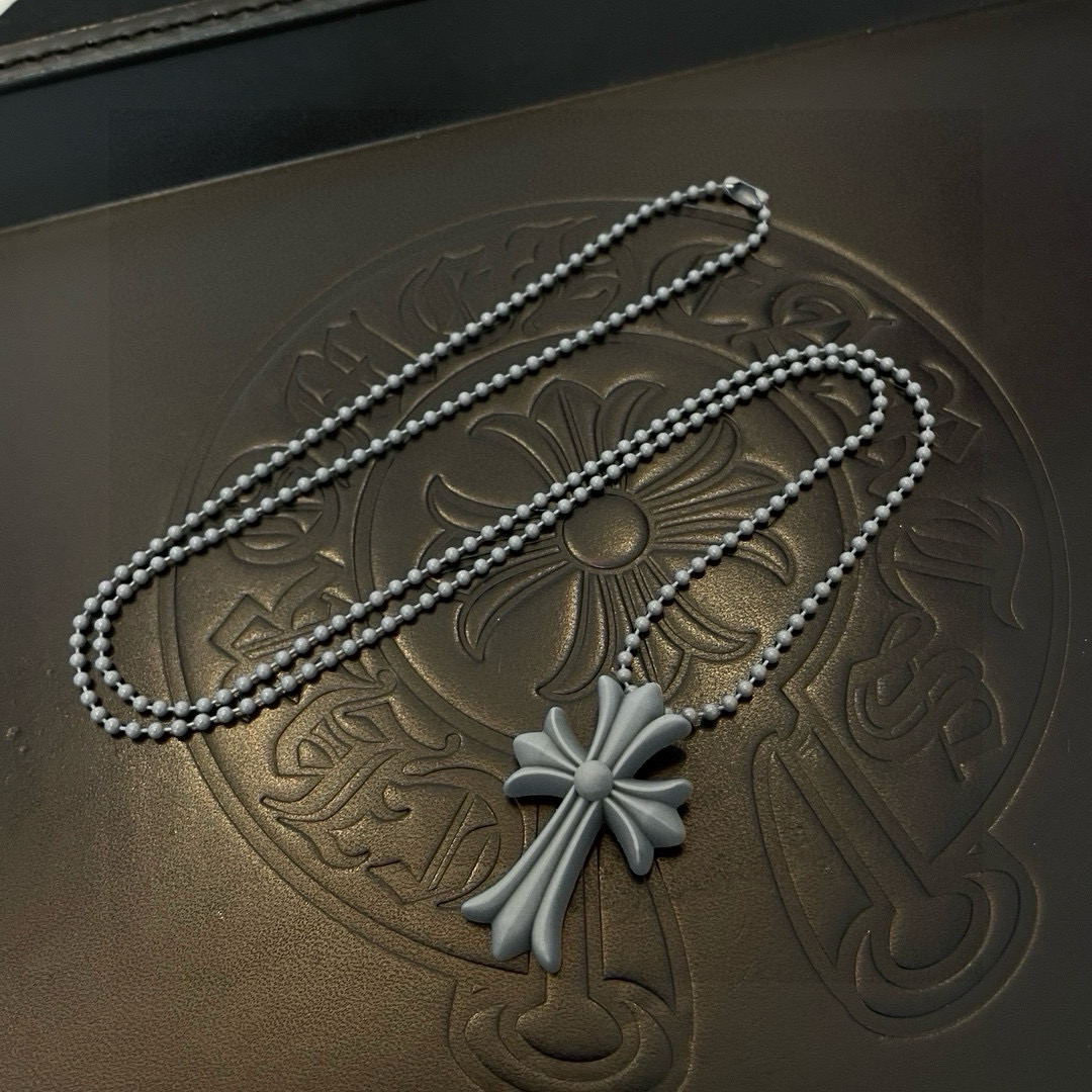 Chrome Hearts クロムハーツ CHクロス シリコンネックレス ボールチェーン ペンダント カラフル 男女兼用 軽量 ゴシック ストリート ファッションアクセサリー