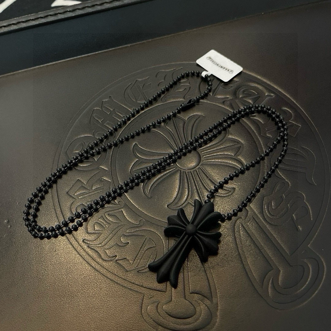 Chrome Hearts クロムハーツ CHクロス シリコンネックレス ボールチェーン ペンダント カラフル 男女兼用 軽量 ゴシック ストリート ファッションアクセサリー
