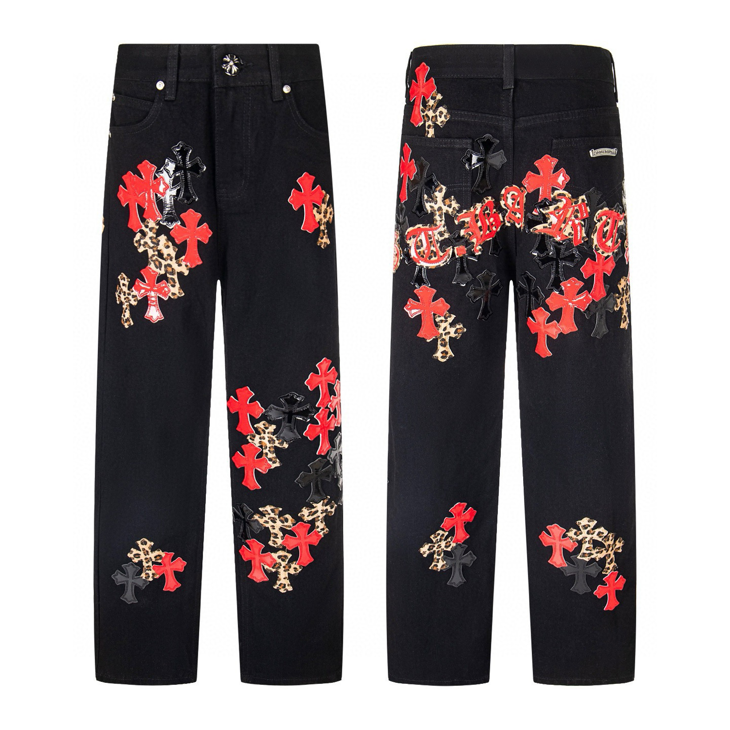 Chrome Hearts CHシティリミテッドエディション サン・バルテルミーシティ限定 レオパードフレイム牛王ヘビーリメイクデニム