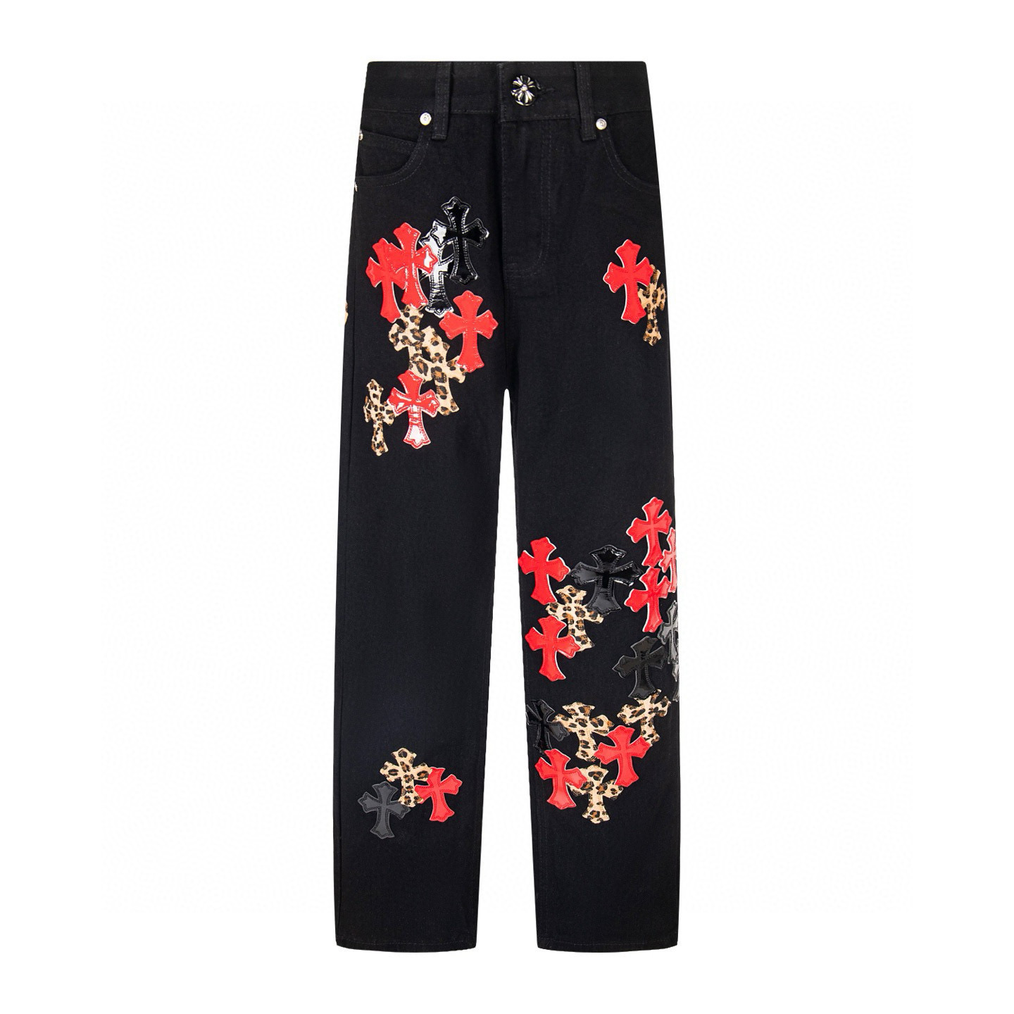 Chrome Hearts CHシティリミテッドエディション サン・バルテルミーシティ限定 レオパードフレイム牛王ヘビーリメイクデニム