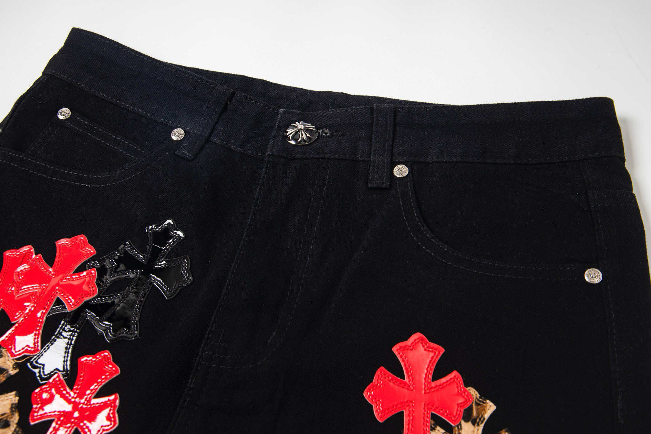 Chrome Hearts CHシティリミテッドエディション サン・バルテルミーシティ限定 レオパードフレイム牛王ヘビーリメイクデニム