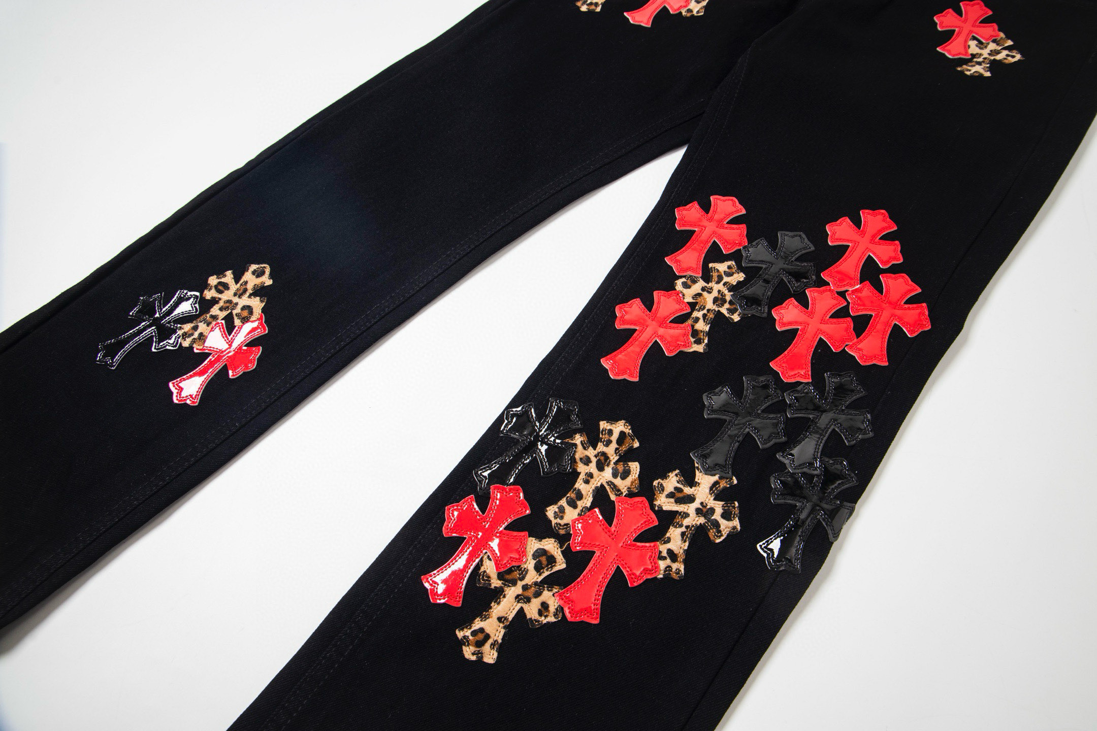 Chrome Hearts CHシティリミテッドエディション サン・バルテルミーシティ限定 レオパードフレイム牛王ヘビーリメイクデニム