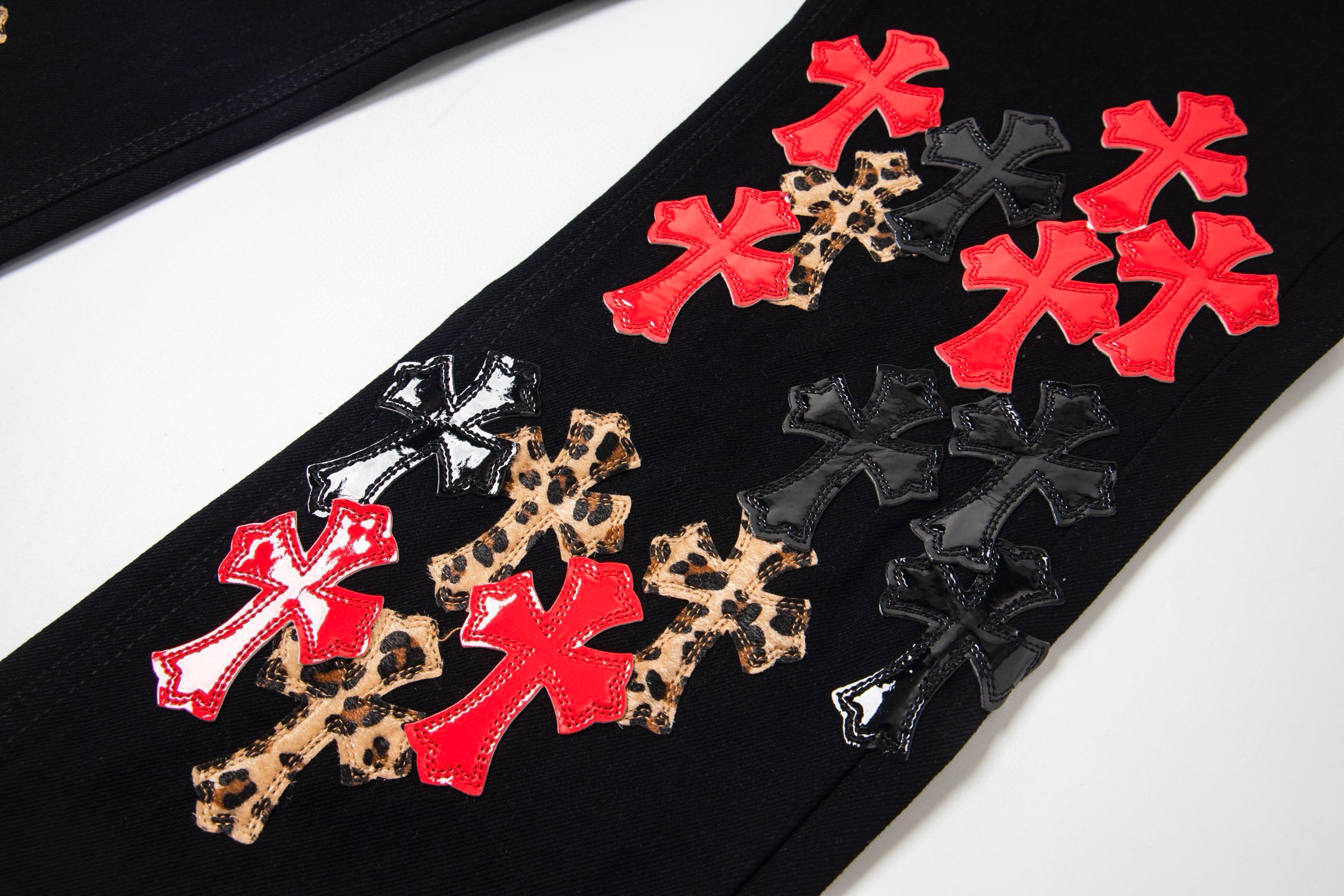Chrome Hearts CHシティリミテッドエディション サン・バルテルミーシティ限定 レオパードフレイム牛王ヘビーリメイクデニム