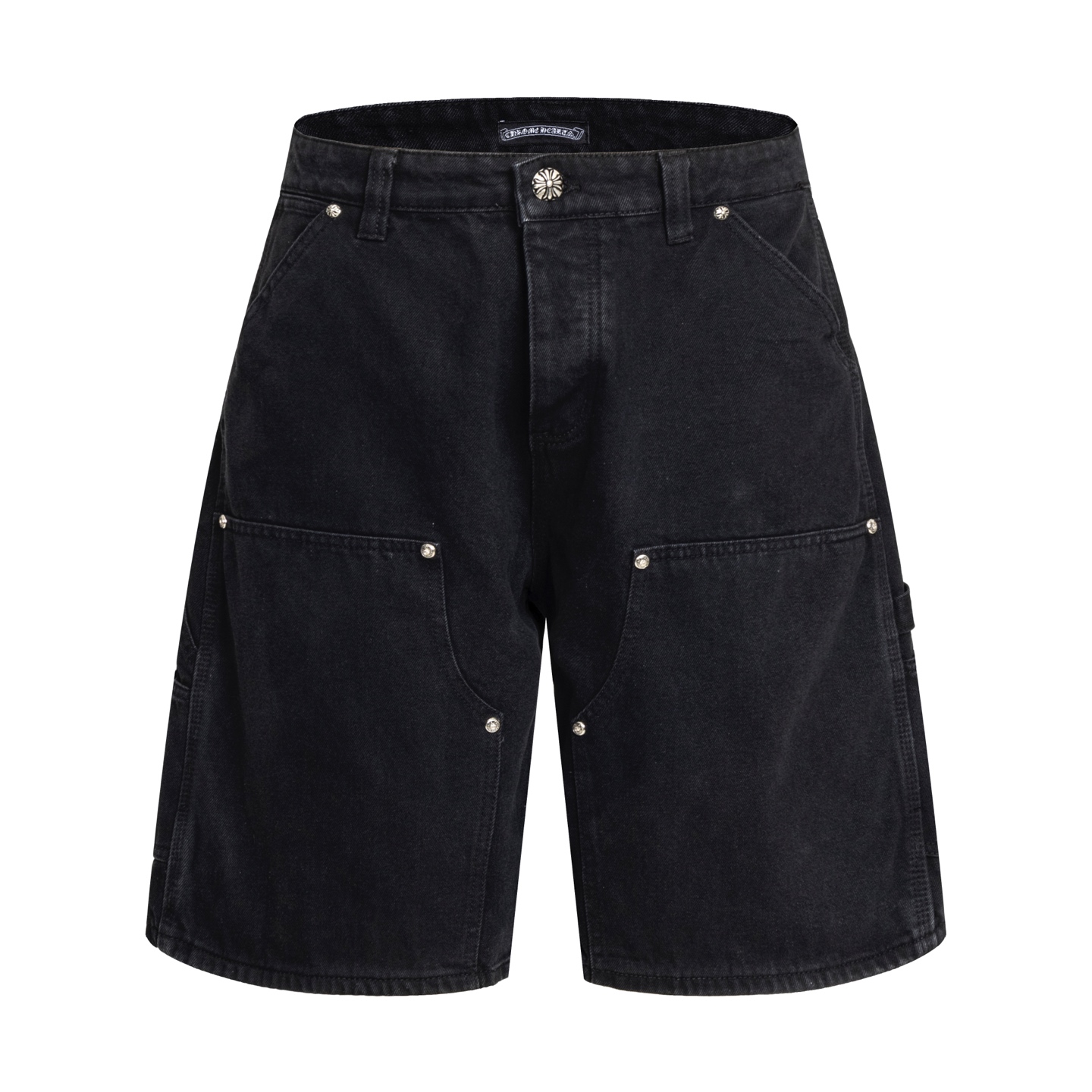 Chrome Hearts クロムハーツ クロスパッチ カーゴショーツ 黒 シルバースタッド ゴシックデザイン