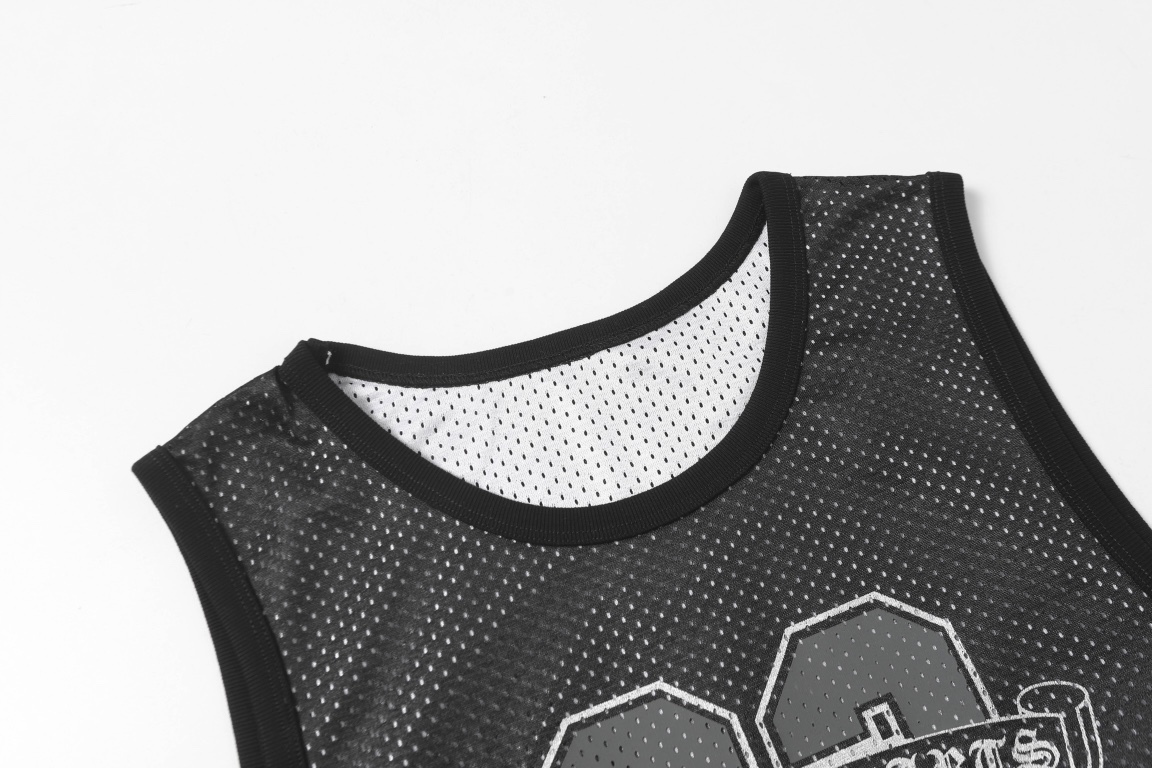 Chrome Hearts クロムハーツ 新作 サンスクリット メッシュ ホッケーシャツ タンクトップ 2WAY リバーシブル カジュアル ノースリーブTシャツ ユニセックス
