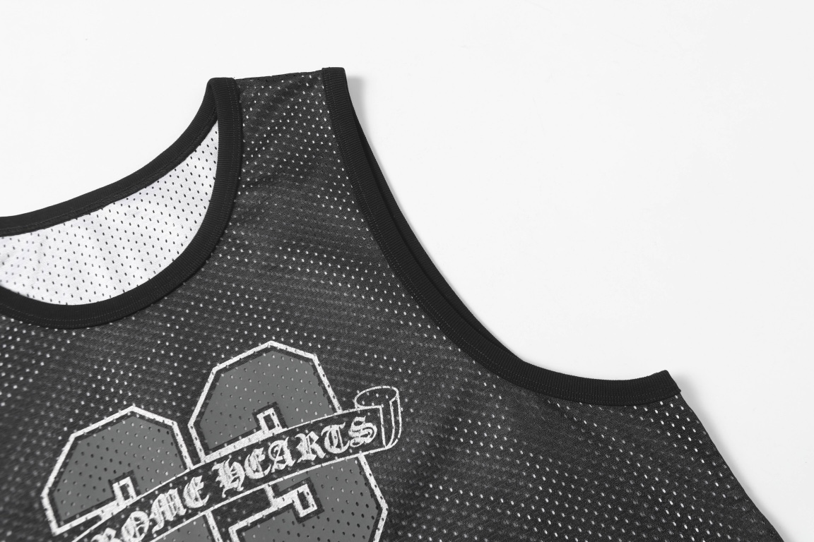 Chrome Hearts クロムハーツ 新作 サンスクリット メッシュ ホッケーシャツ タンクトップ 2WAY リバーシブル カジュアル ノースリーブTシャツ ユニセックス