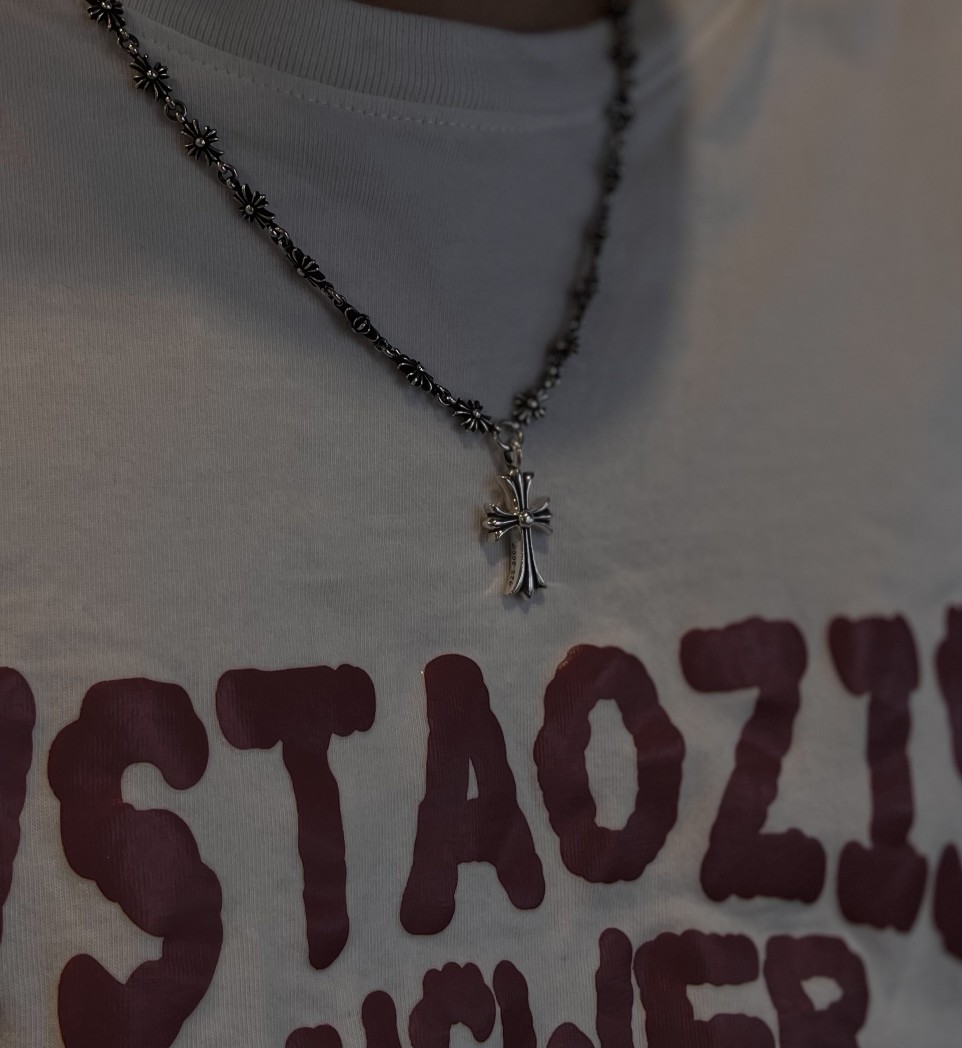 Chrome Hearts クロムハーツ クロス一体型ネックレス ゴシック調 クロスパーツ連結