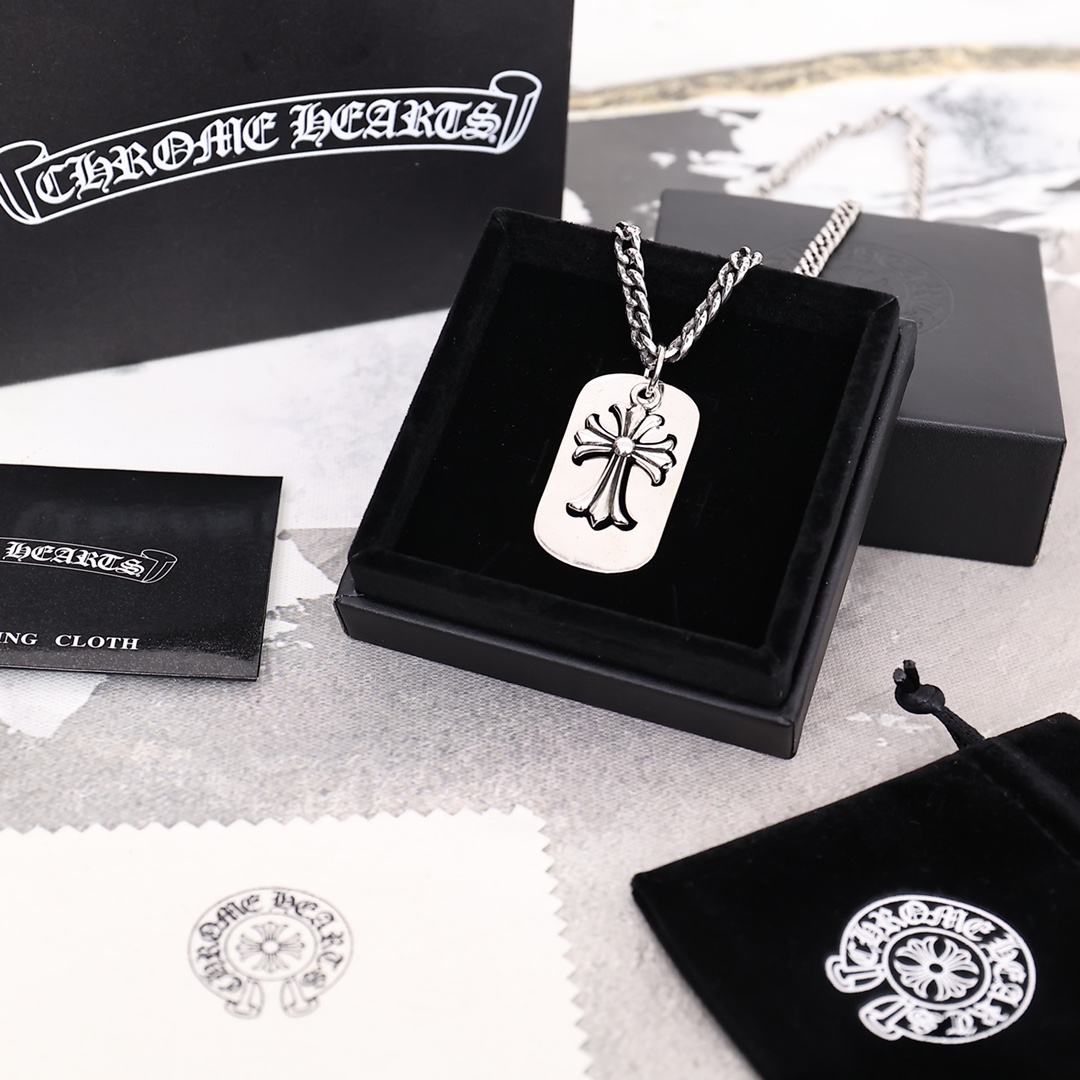 Chrome Hearts クロムハーツ クロスペンダント＋スケルトンドッグタグペンダント ネックレスセット