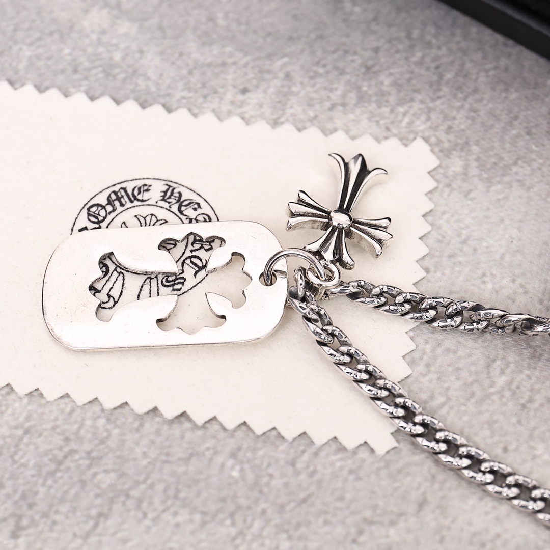 Chrome Hearts クロムハーツ クロスペンダント＋スケルトンドッグタグペンダント ネックレスセット