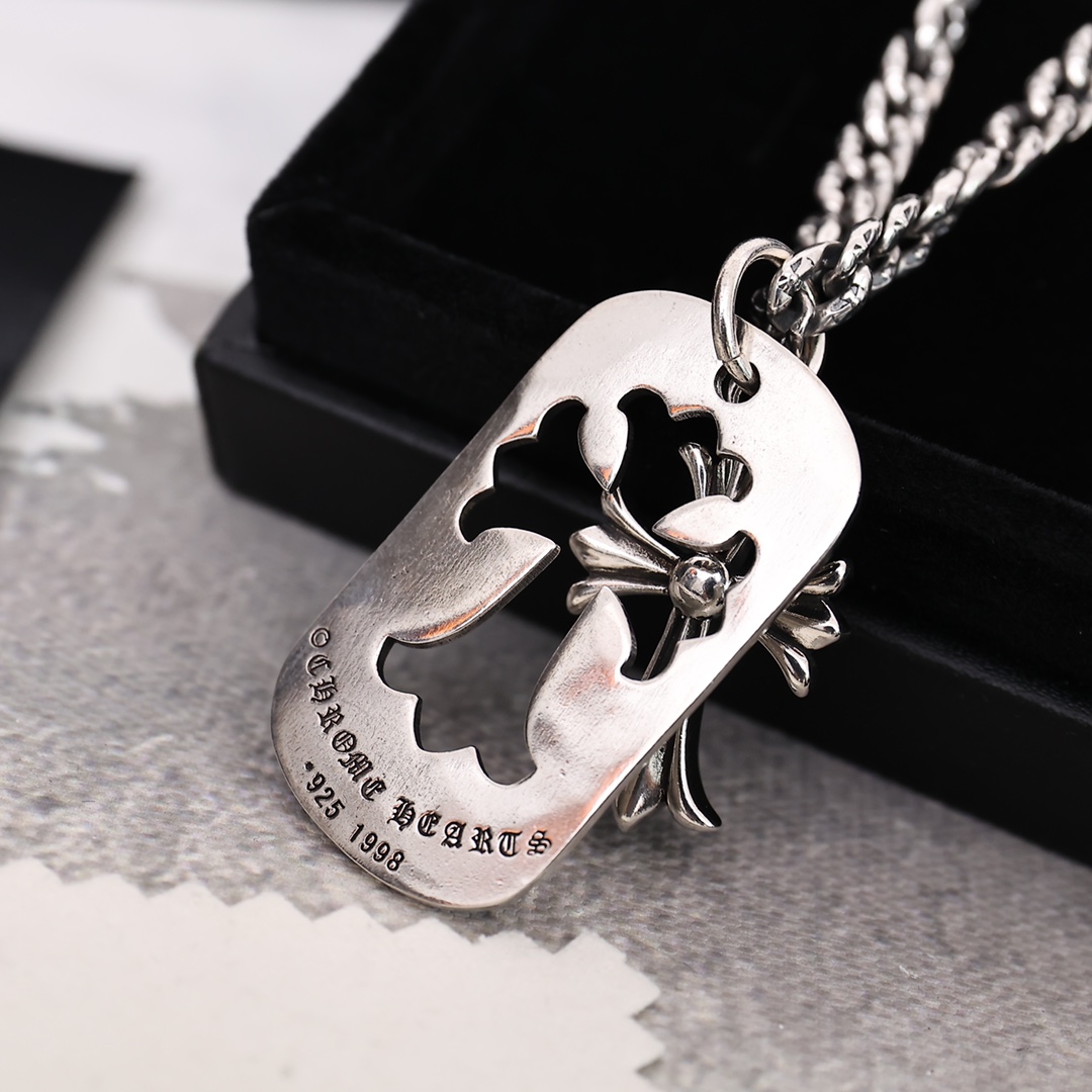 Chrome Hearts クロムハーツ クロスペンダント＋スケルトンドッグタグペンダント ネックレスセット