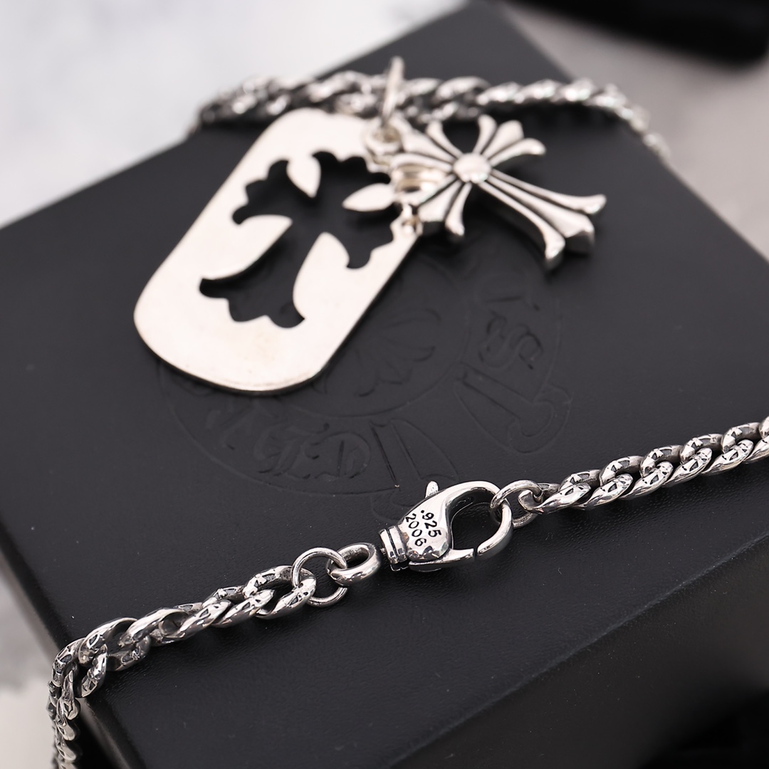 Chrome Hearts クロムハーツ クロスペンダント＋スケルトンドッグタグペンダント ネックレスセット