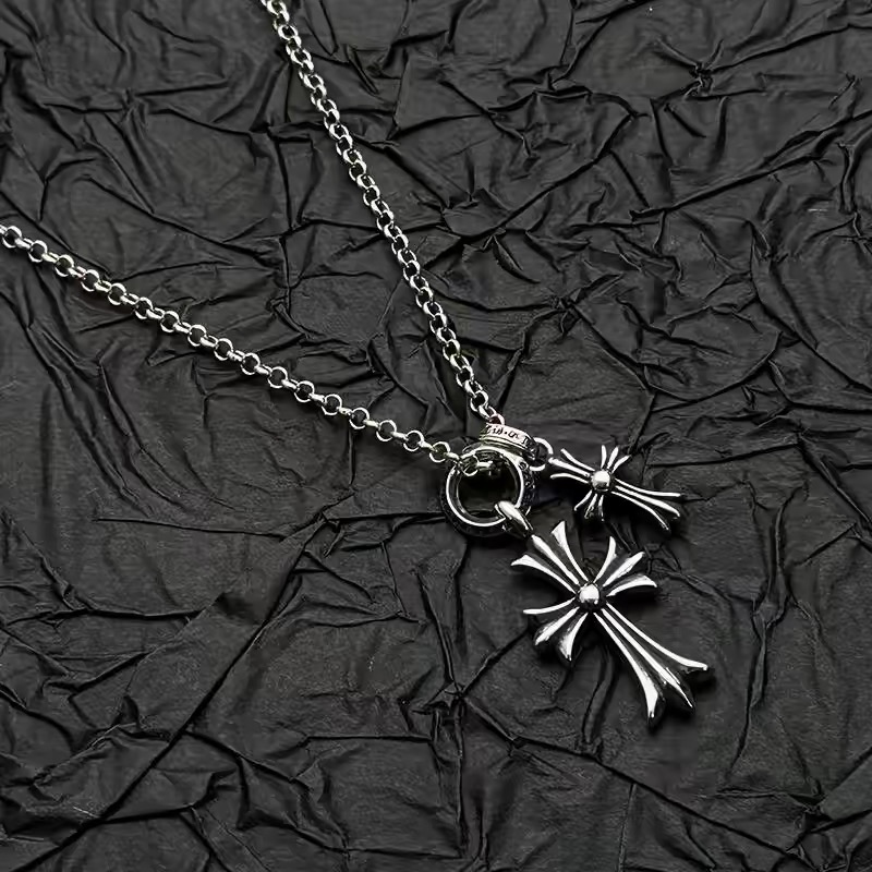 Chrome Hearts クロムハーツ サークルクロス ツインクロスネックレス 男女兼用
