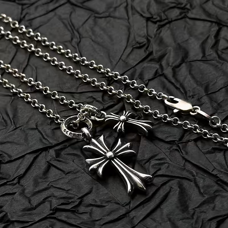 Chrome Hearts クロムハーツ サークルクロス ツインクロスネックレス 男女兼用