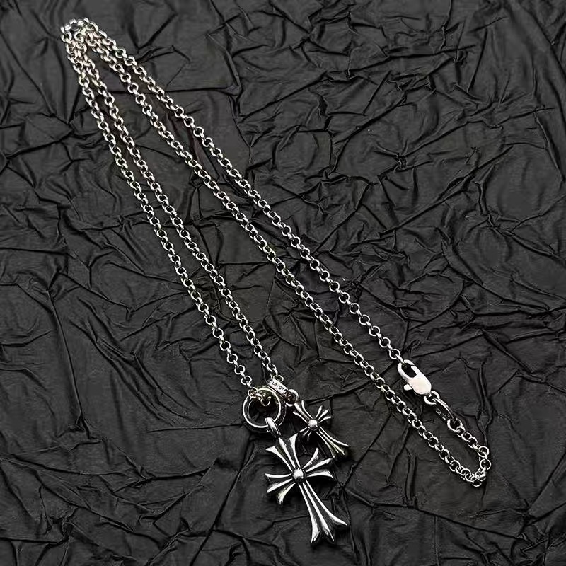 Chrome Hearts クロムハーツ サークルクロス ツインクロスネックレス 男女兼用