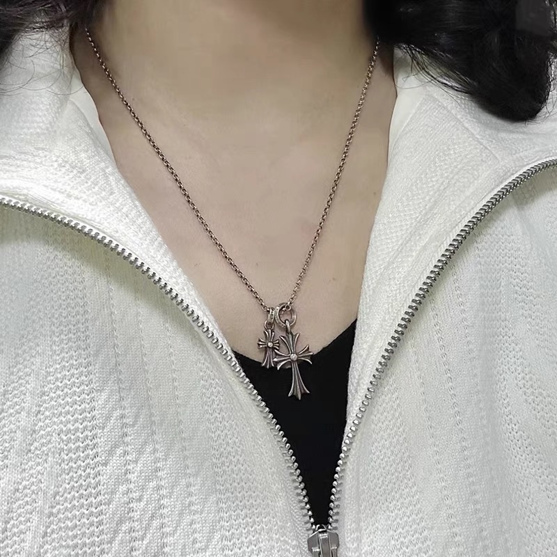 t*k様 クロムハーツ　ネックレス 2本セット Chrome Hearts クロムハーツ サークルクロス ツインクロスネックレス