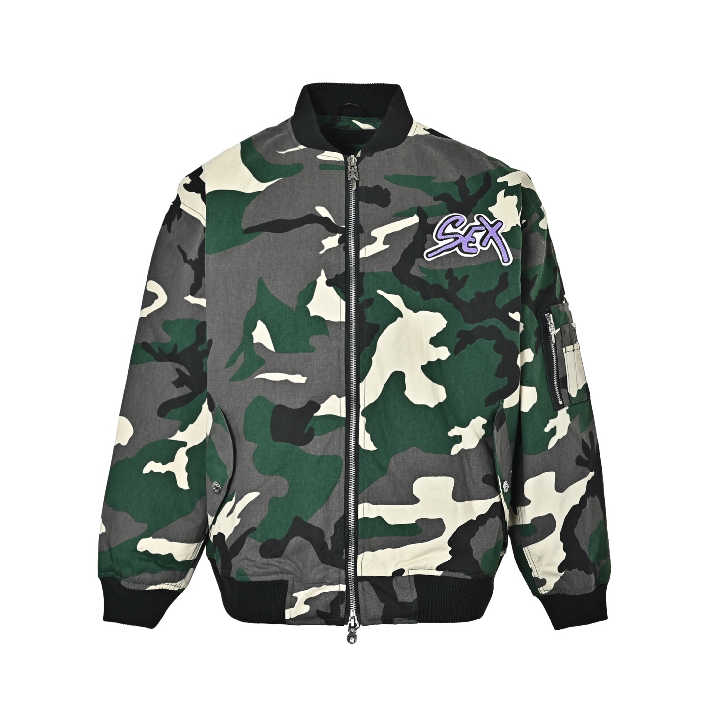 Chrome Hearts シティ限定 カモフラ デニム コットンジャケット ブルゾン 迷彩 リメイク 925シルバー レザー